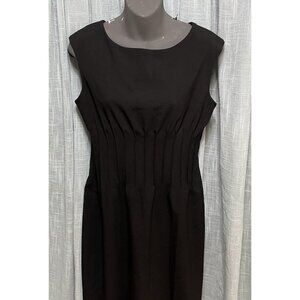 Calvin Klein Sleeveless Sheath Dress Ruched Waist Lined Sz 6 Little Black Dress